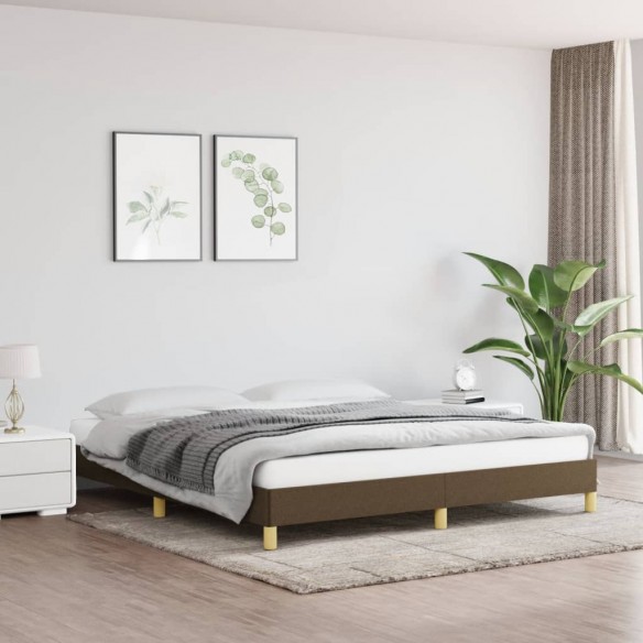 Lit Marron foncé 180x200 cm Tissu