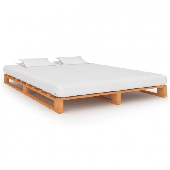 Lit de palette Marron Bois de pin massif 200 x 200 cm