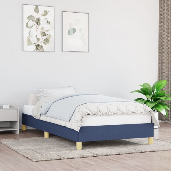 Lit Bleu 90x190 cm Tissu