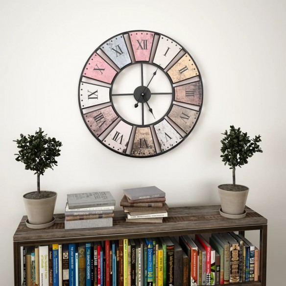 Horloge murale vintage avec mouvement à quartz 60 cm XXL Horloge murale vintage avec mouvement à quartz 60 cm XXL
