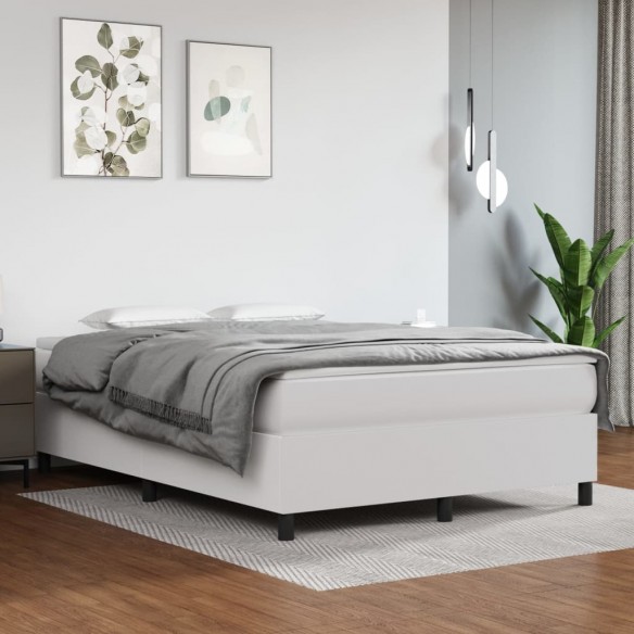 Lit Blanc 140x190 cm Similicuir