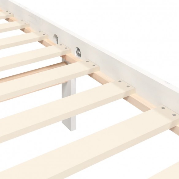 Lit avec tête de lit blanc 140x190 cm bois massif
