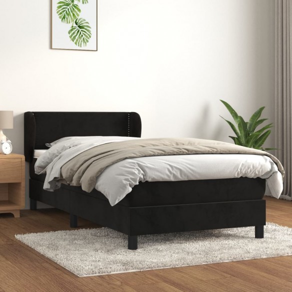 Lit et matelas Noir 80x200 cm Velours