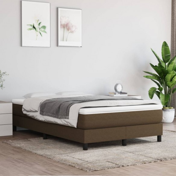 Lit Marron foncé 120x200 cm Tissu