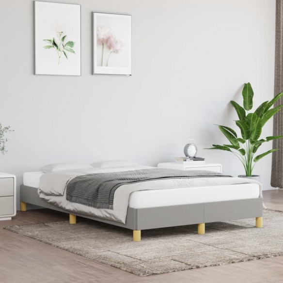 Lit Gris clair 120x200 cm Tissu