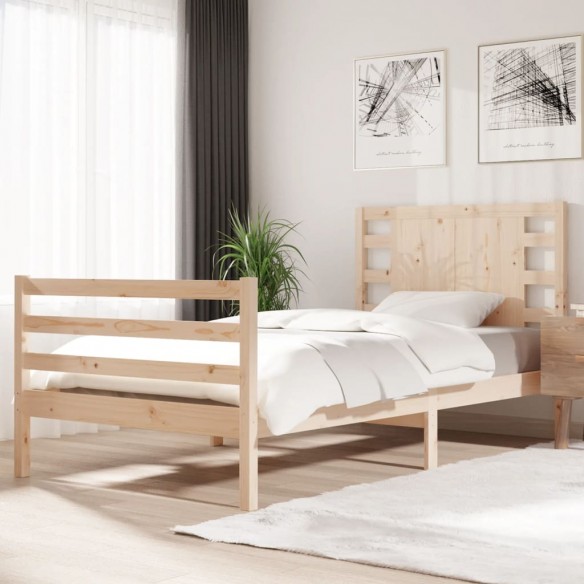 Lit Bois de pin massif 90x200 cm