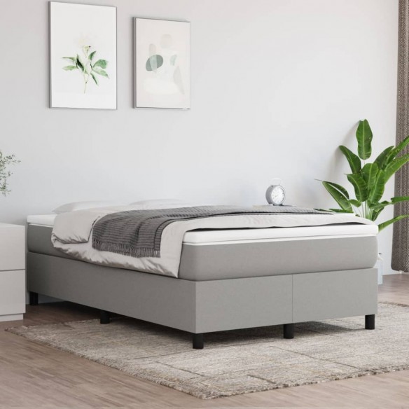 Lit Gris clair 120x200 cm Tissu