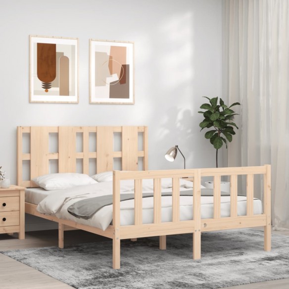 Lit avec tête de lit 140x200 cm bois massif