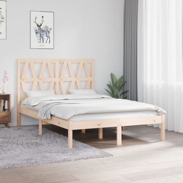 Lit bois de pin massif 120x190 cm petit double