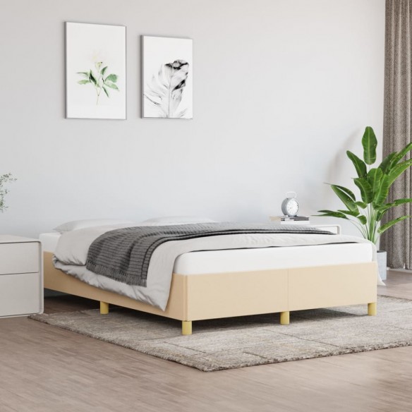 Lit Crème 140x190 cm Tissu