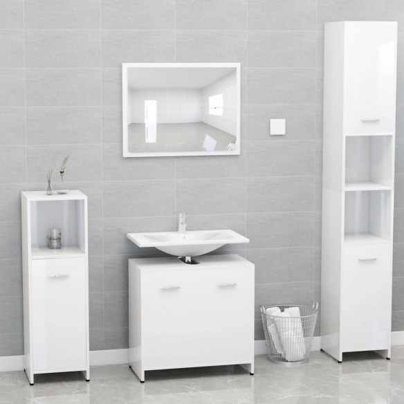Meubles de salle de bain Blanc brillant 