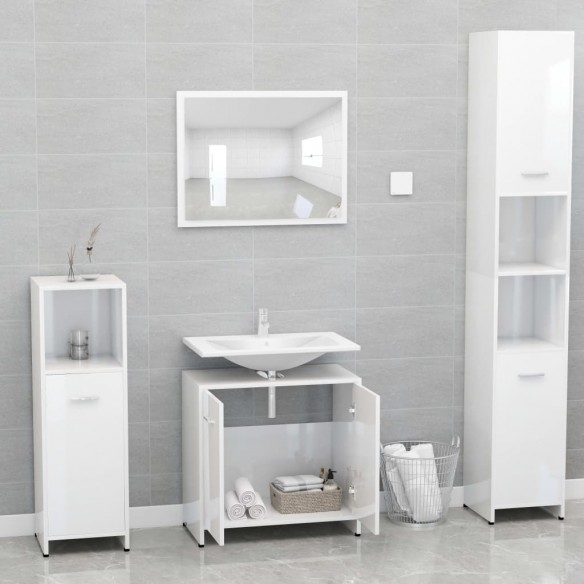 Meubles de salle de bain Blanc brillant 