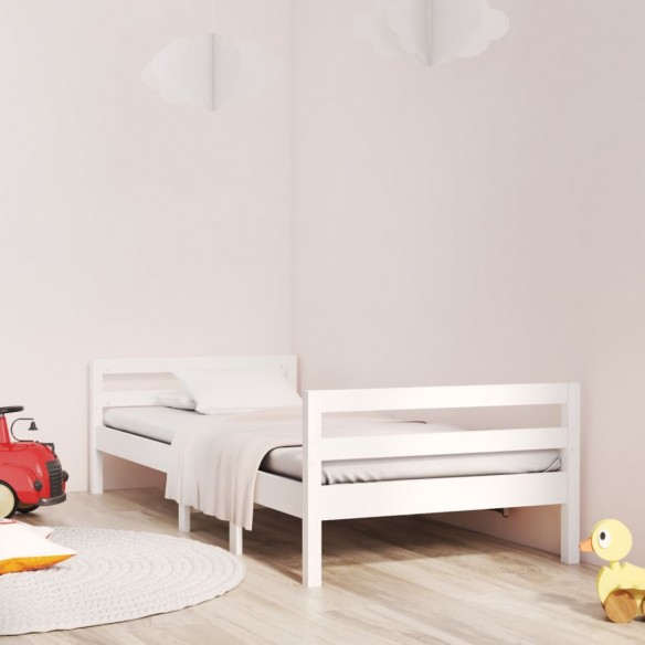 Lit Blanc 75x190 cm Bois de pin massif