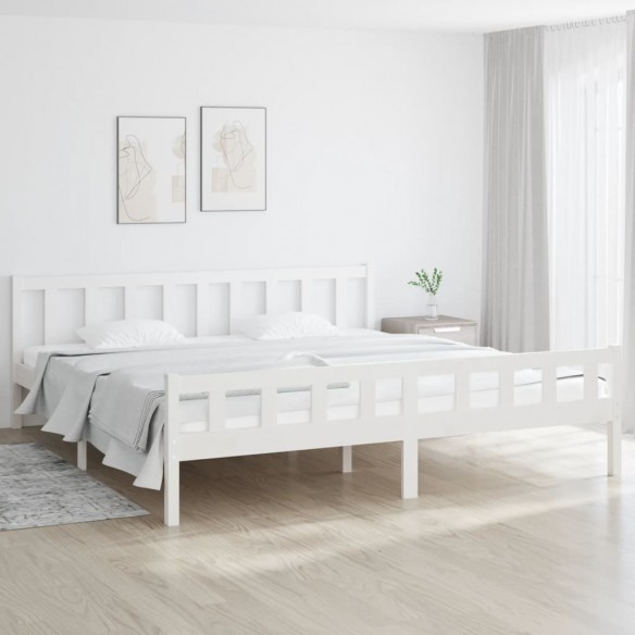 Lit blanc bois massif 160x200 cm