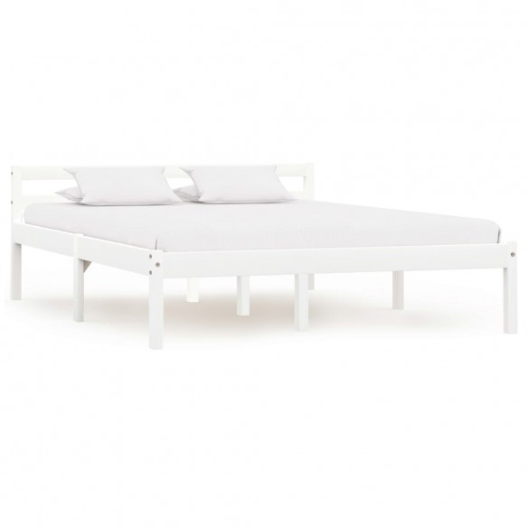 Lit Blanc Bois de pin massif 120 x 200 cm