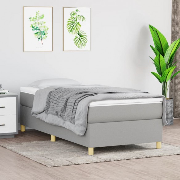 Lit Gris clair 90x200 cm Tissu