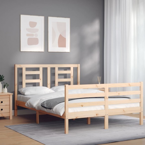 Lit avec tête de lit 140x200 cm bois massif