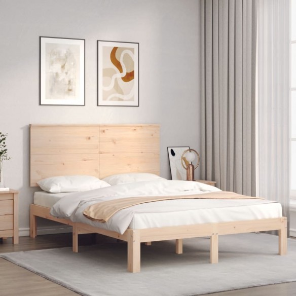 Lit avec tête de lit 120x200 cm bois massif