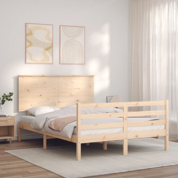 Lit avec tête de lit 120x200 cm bois massif