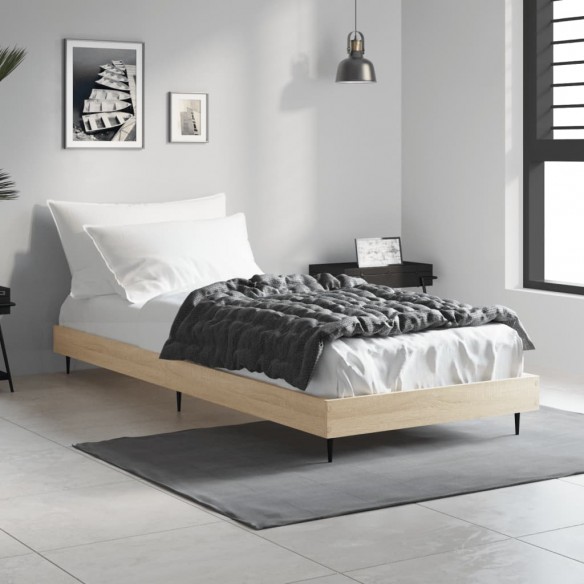 Lit chêne sonoma 75x190 cm bois d'ingénierie