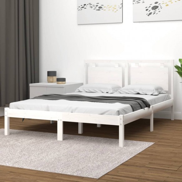 Lit Blanc Bois massif 200x200 cm