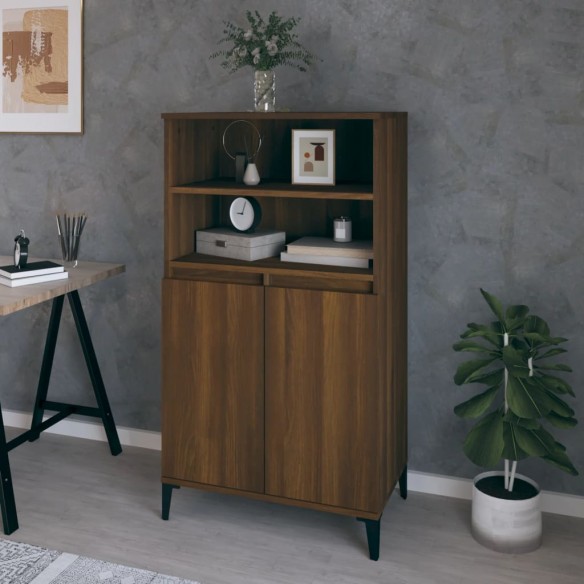 Buffet haut Chêne marron 60x36x110 cm 