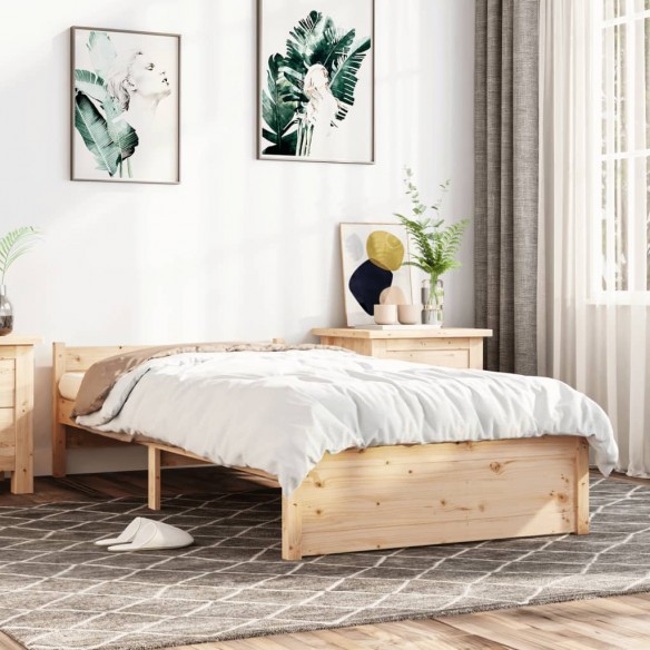 Lit bois massif 75x190 cm petit simple