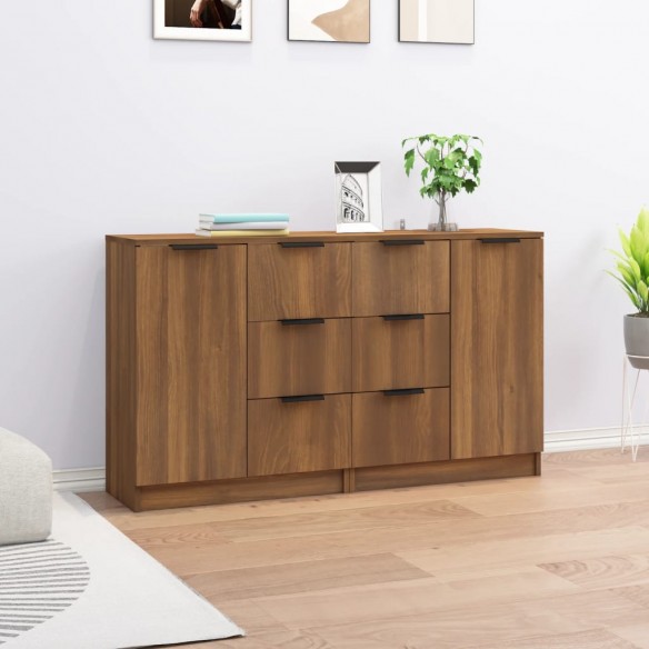 Buffets 2 pcs Chêne marron 60x30x70 cm 