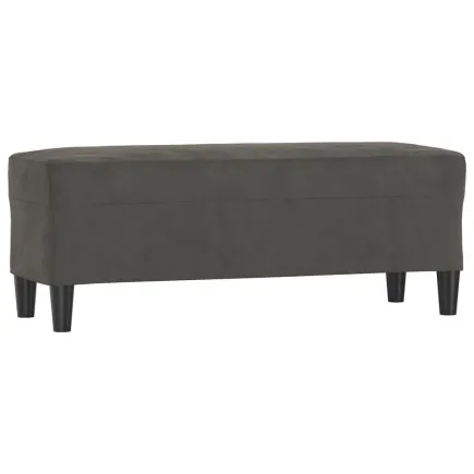 Banc Gris foncé 100x35x41 cm Velours 2