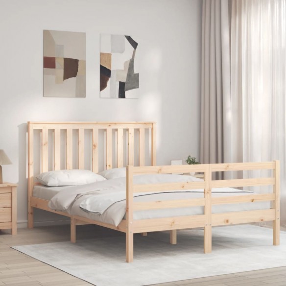 Lit avec tête de lit 140x200 cm bois massif