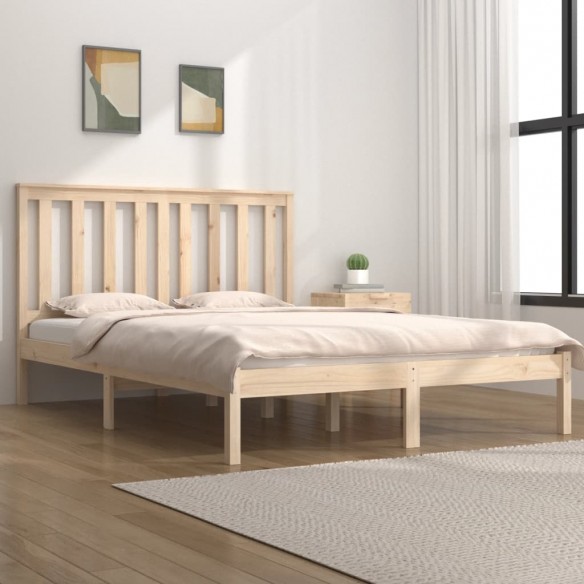 Lit bois de pin massif 120x190 cm petit double