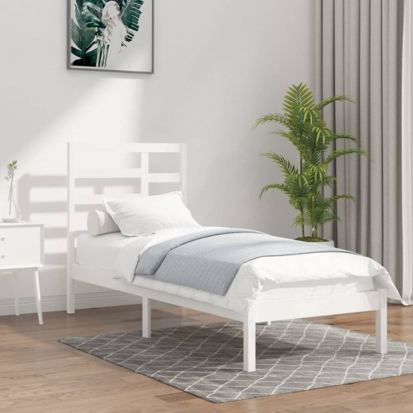 Lit Blanc Bois massif 90x200 cm