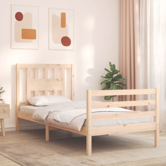Lit avec tête de lit 90x200 cm bois massif