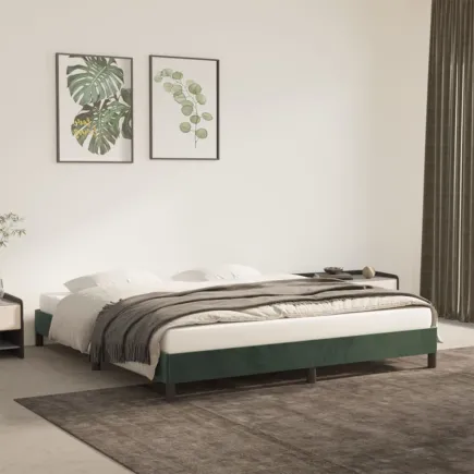 Lit Vert foncé 160x200 cm Velours