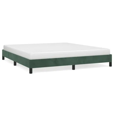 Lit Vert foncé 160x200 cm Velours 2