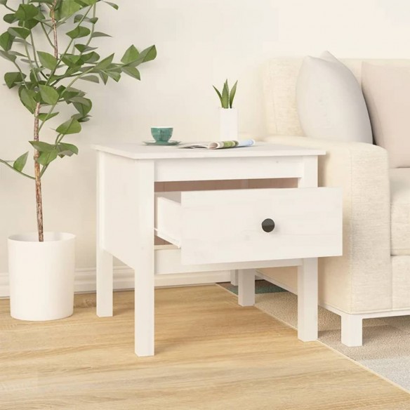Table d'appoint Blanc 50x50x49 cm Bois massif de pin Table d'appoint Blanc 50x50x49 cm Bois massif de pin