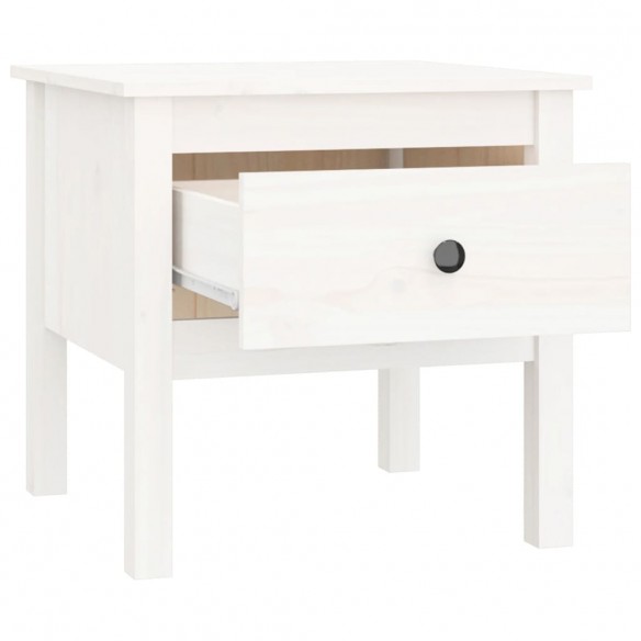 Table d'appoint Blanc 50x50x49 cm Bois massif de pin Table d'appoint Blanc 50x50x49 cm Bois massif de pin