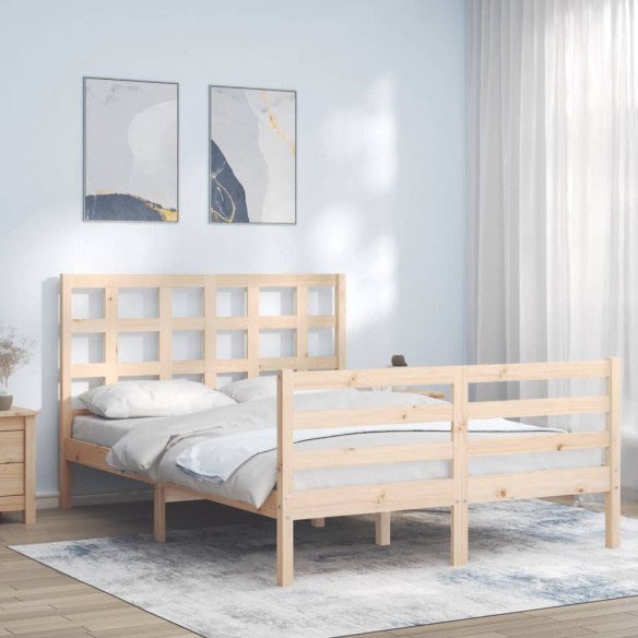 Lit avec tête de lit 140x200 cm bois massif