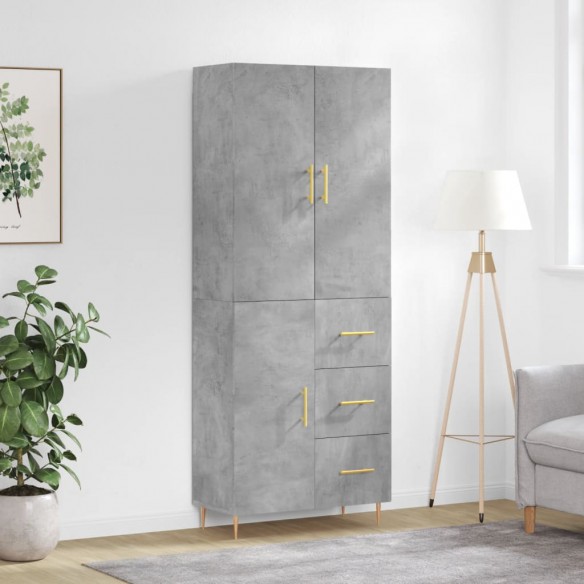 Buffet haut Gris béton 69,5x34x180 cm 