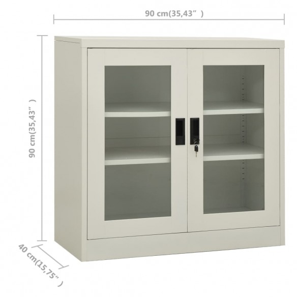 Armoire de bureau Gris clair 90x40x90 cm Acier