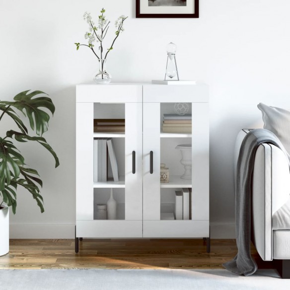 Buffet Blanc brillant 69,5x34x90 cm 
