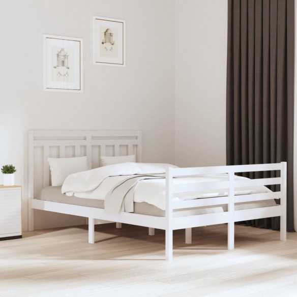 Lit Blanc Bois massif 120x190 cm Petit Double
