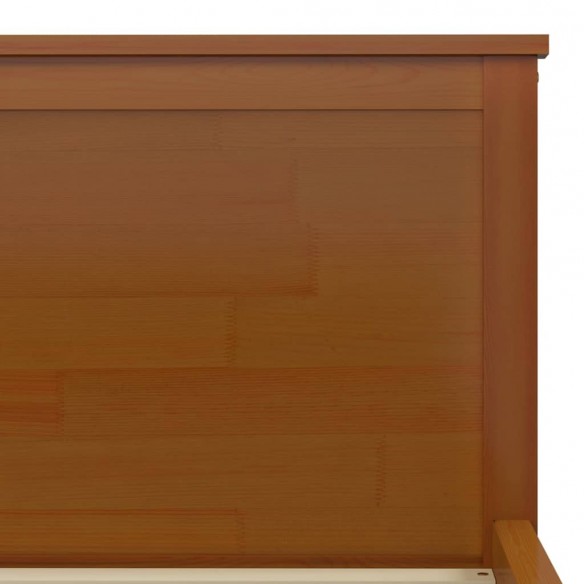 Lit Marron miel Bois de pin massif 200x200 cm