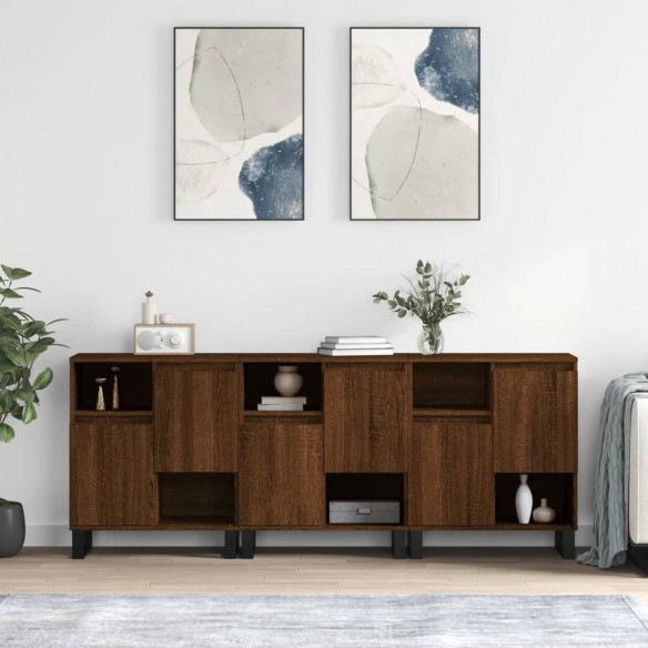 Buffets 3 pcs Chêne marron 