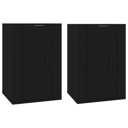 Meubles TV muraux 2 pcs Noir 40x34,5x60 cm 2