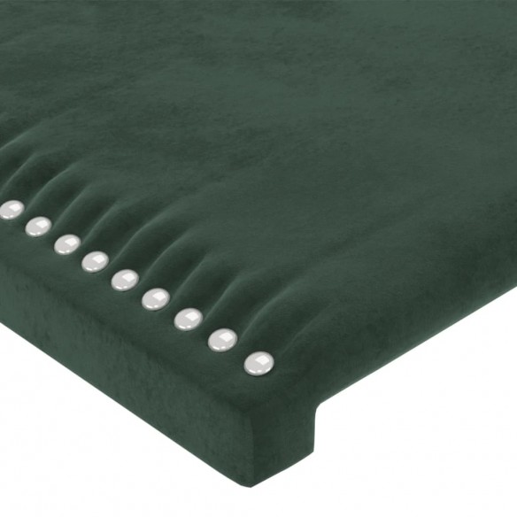 Lit avec tête de lit Vert foncé 200x200 cm Velours