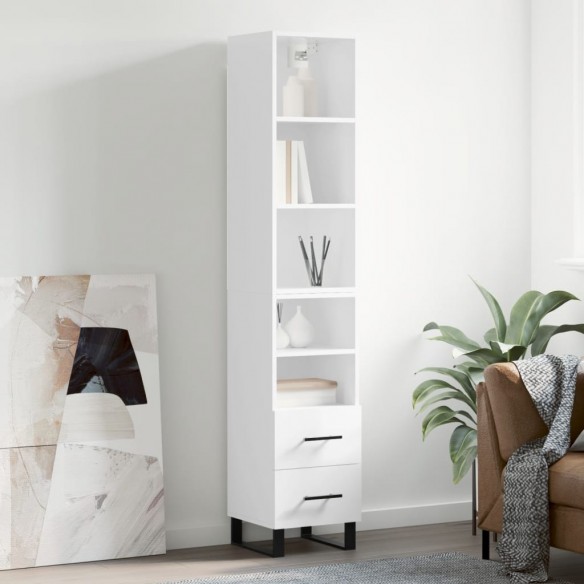 Buffet haut Blanc brillant 34,5x34x180 cm 
