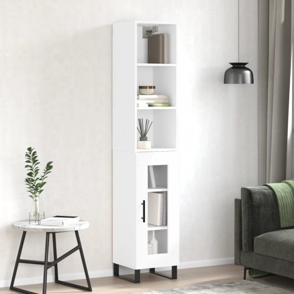 Buffet haut Blanc brillant 34,5x34x180 cm 