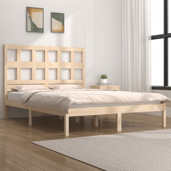 Lit bois de pin massif 120x190 cm petit double