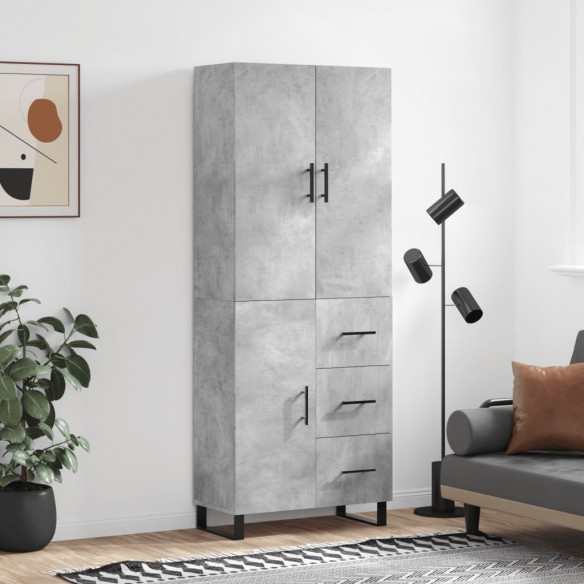 Buffet haut Gris béton 69,5x34x180 cm 